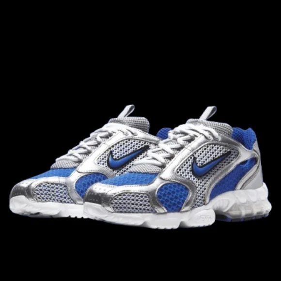 Nike Air Zoom Spiridon Cage 2 Mens Size 12 Silver Varsity Royal White - Picture 1 of 6